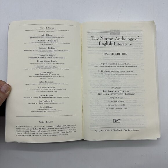 The Norton Anthology English Literature Eighth Edition - Volumes A & B Paperback - Picture 10 of 12